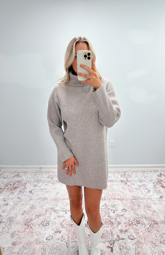 Turtle Neck Sweater Dress