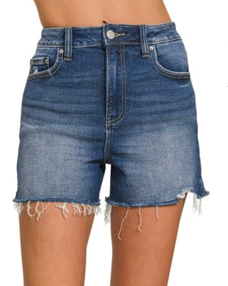 Distressed Hem Shorts